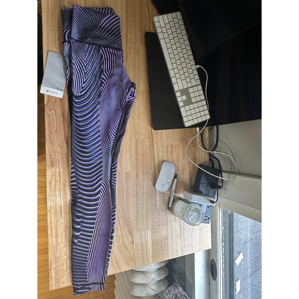 lululemon Wunder Under HR Tight 28" SW20 Purple Black Leggings Size 8 NWT